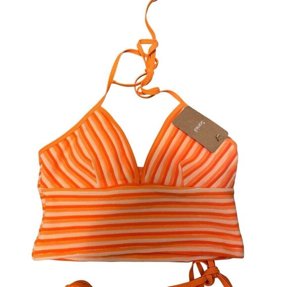 Samiol Striped Orange Tankini 2 Piece Large NWT - Picture 3 of 6